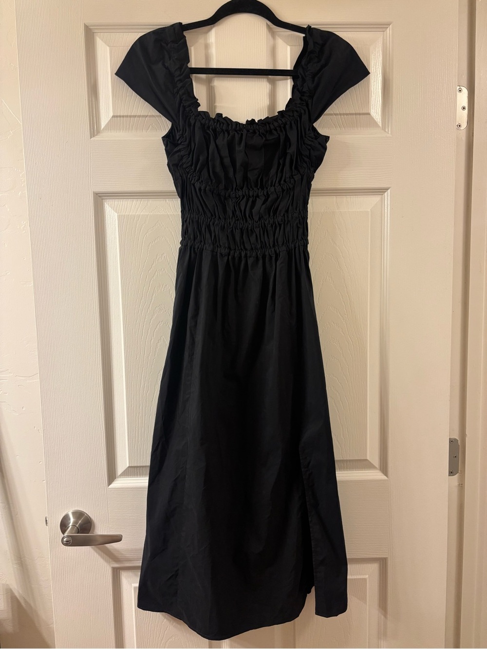 Altuzarra Black Smocked Midi Dress